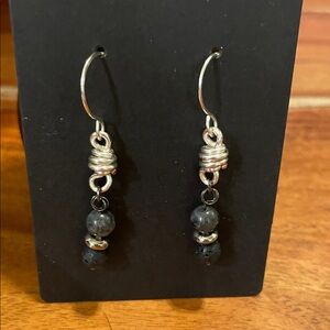 Elegant Silver and Black Dangle Earrings